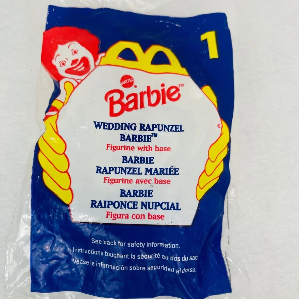 Vintage 1996 McDonalds Happy Meal Barbie Wedding Rapunzel Figurine Toy 1 Sealed